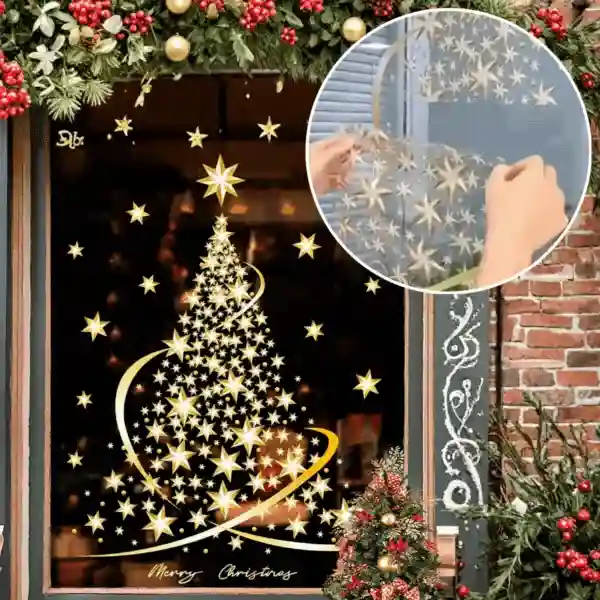 GoldenTree, αυτοκόλλητα παραθύρων Χριστουγέννων σε χρυσό (2 τεμ.)